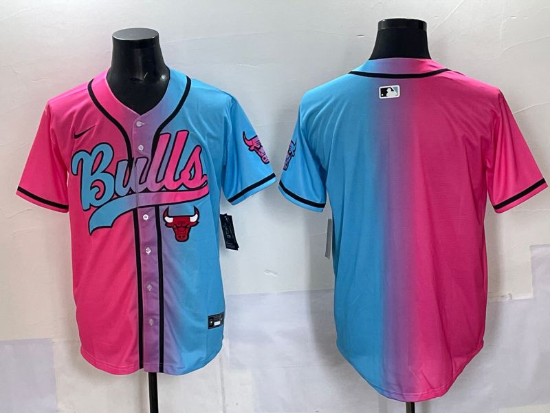 Men 2025 Chicago Bulls Blank Blue pink Nike NBA Jersey style 1->chicago bulls->NBA Jersey